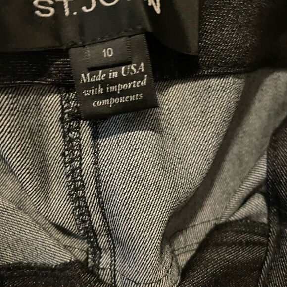 St. John Charcoal Gray Tapered Ankle Slit Pants - Picture 5 of 8